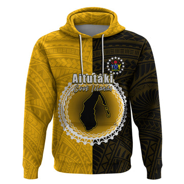Custom Atutaki Of Cook Islands Hoodie Mix Half Black LT6
