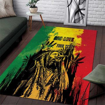 Legend Bob Personalized Area Rug Reggae Grunge LT7