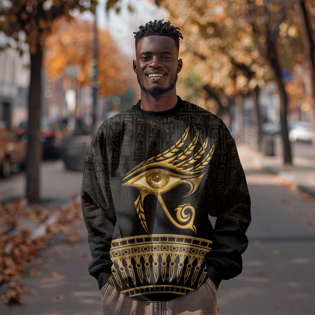 Ancient Egypt Gold Intricate Sweatshirt Eye of Horus LT7