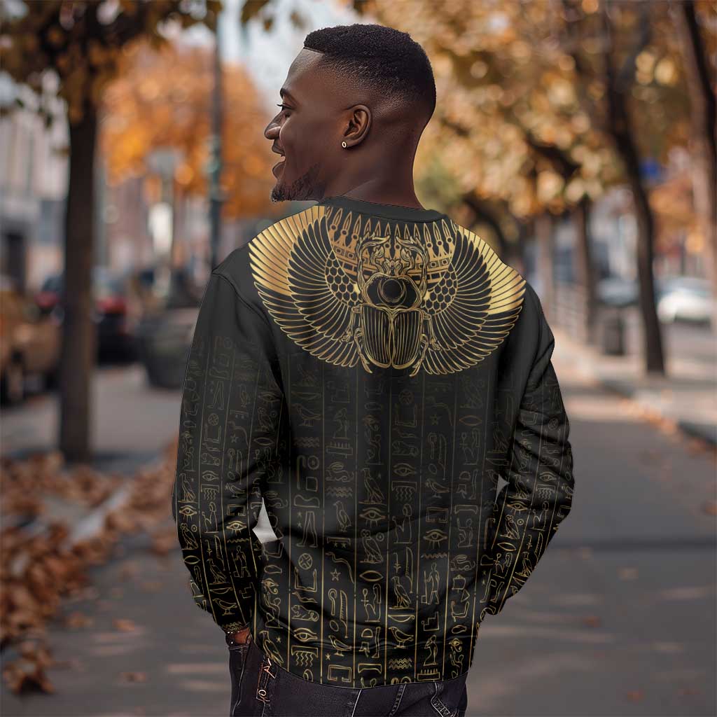 Ancient Egypt Sweatshirt Black Gold Scarab LT7