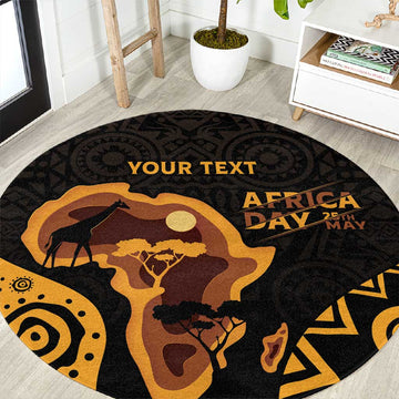 Africa Day Personalized Round Carpet Ethnic Retro Style LT7