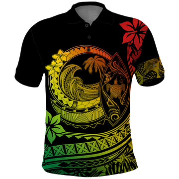 Polynesian Plumeria Polo Shirt Ride The Waves - Reggae LT7