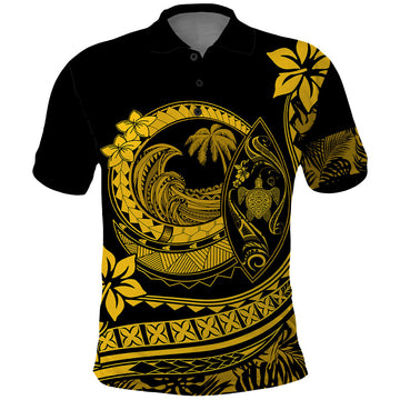 Polynesian Plumeria Polo Shirt Ride The Waves - Yellow LT7