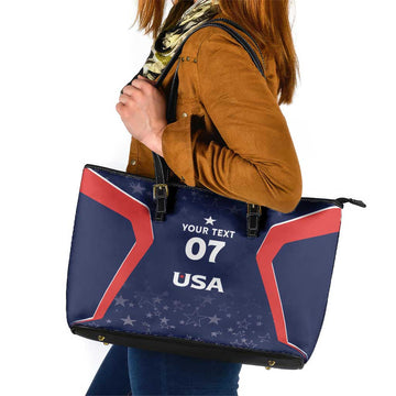 USA Cricket World Cup 2024 Custom Leather Tote Bag All Stars Sprangle LT7
