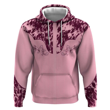 Cowboys Wild West Hoodie Pink Cow Prints LT7