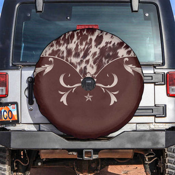 Cowboys Wild West Spare Tire Cover Dark Brown Cow Prints LT7