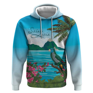 Saint Lucia Island Hoodie Pitons Landscape LT7