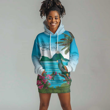 Afro-Saint Lucians Hoodie Dress Pitons Landscape LT7