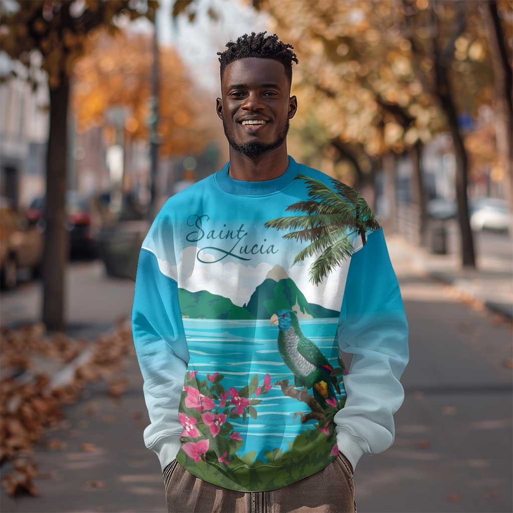 Afro-Saint Lucians Sweatshirt Pitons Landscape LT7