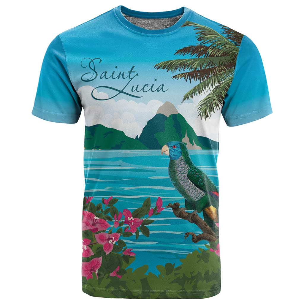 Afro-Saint Lucians T shirt Pitons Landscape LT7