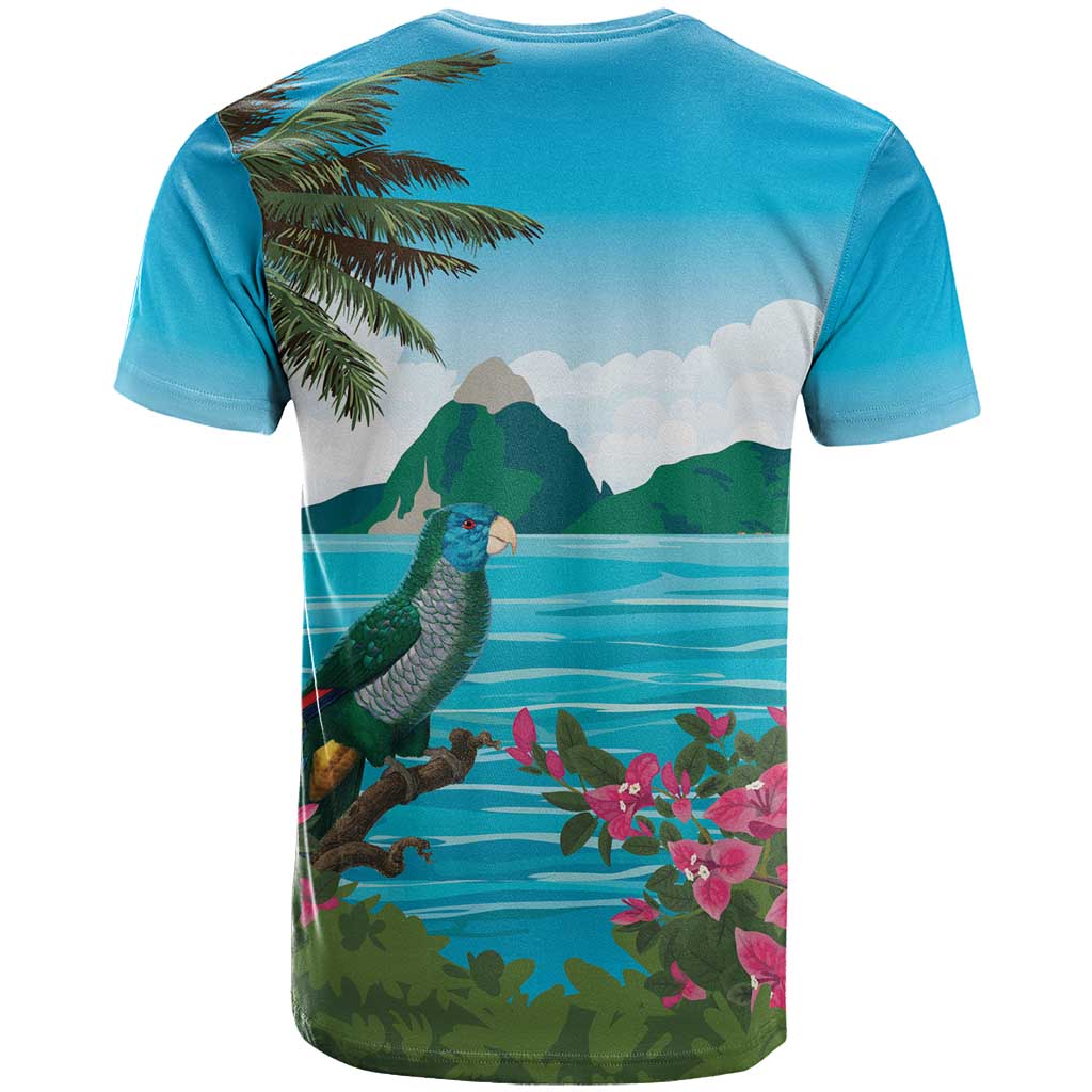 Afro-Saint Lucians T shirt Pitons Landscape LT7