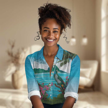 Afro-Saint Lucians Women Casual Shirt Pitons Landscape LT7
