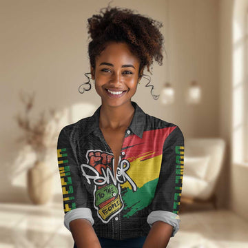 Juneteenth Women Casual Shirt Power To The People LT7
