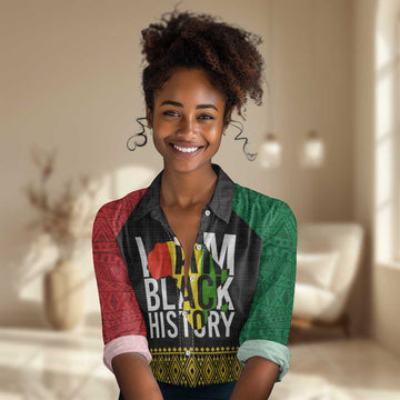 Juneteenth Women Casual Shirt Mix African Pattern - I Am Black History LT7