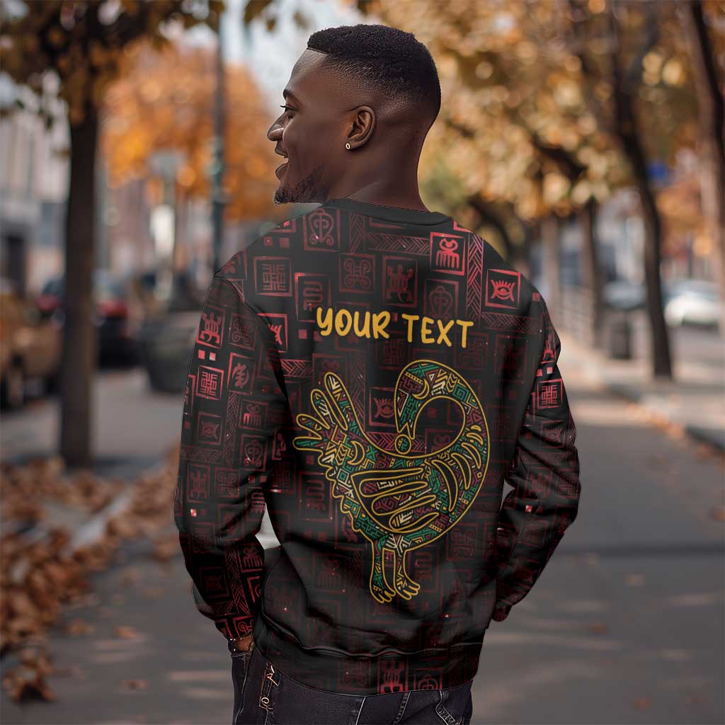Afro-American Culture Sweatshirt Adinkra Sankofa Bird - Cosmic Red LT7