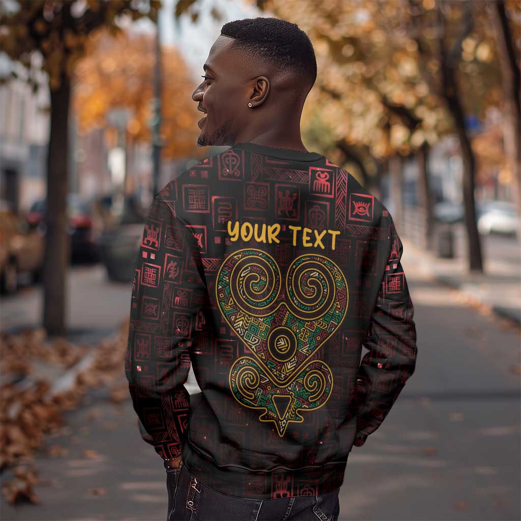 Afro-American Culture Sweatshirt Adinkra Sankofa Heart - Cosmic Red LT7