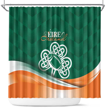Éire Rugby Celtic Shamrock Shower Curtain Ireland's Call LT7