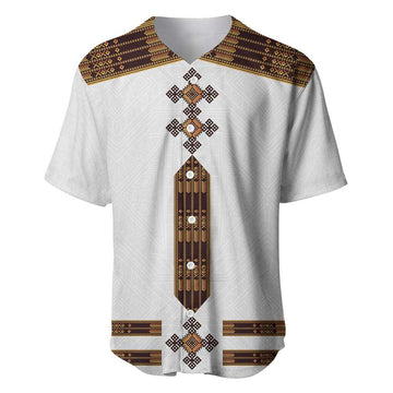 Eritrea Baseball Jersey Tilet Habesha Style - White LT7
