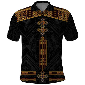 Eritrea Polo Shirt Tilet Habesha Style Black LT7