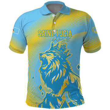 Saint Lucia Cricket Personalized Polo Shirt The Roaring King LT7