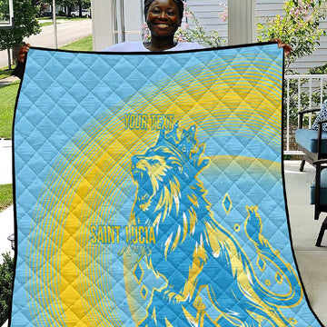 Saint Lucia Cricket Personalized Quilt The Roaring King LT7