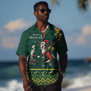 Personalised South Africa Hawaiian Shirt Springbok Christmas Braai LT7