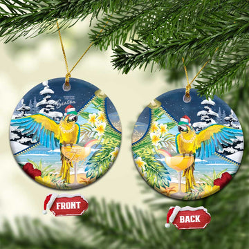 Funny Tropical Christmas Ceramic Ornament Tis The Season To Get Tipsy LT7