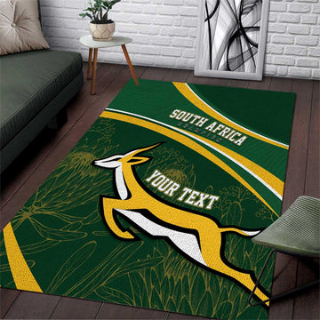 South Africa Rugby Personalized Bokke Area Rug Springboks - Stronger Together LT7