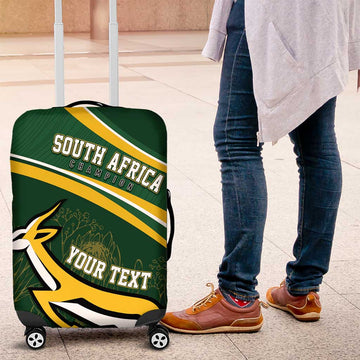 South Africa Rugby Personalized Bokke Luggage Cover Springboks - Stronger Together LT7