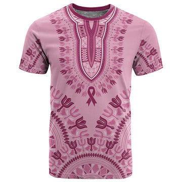 Afro Breast Cancer Awareness Dashiki T shirt Glamorous Pink LT7