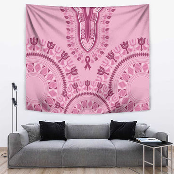 Afro Breast Cancer Awareness Dashiki Tapestry Glamorous Pink LT7