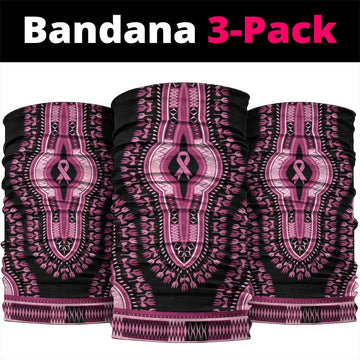 Breast Cancer Awareness Pink Ribbon Neck Gaiter Dashiki Style LT7