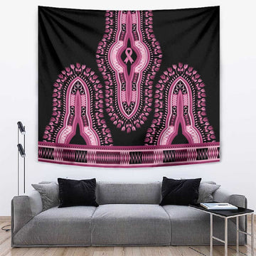 Breast Cancer Awareness Pink Ribbon Afro Tapestry Dashiki Style LT7
