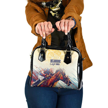 Melbourne Horse Racing Shoulder Handbag Yellow Rose Champion LT7