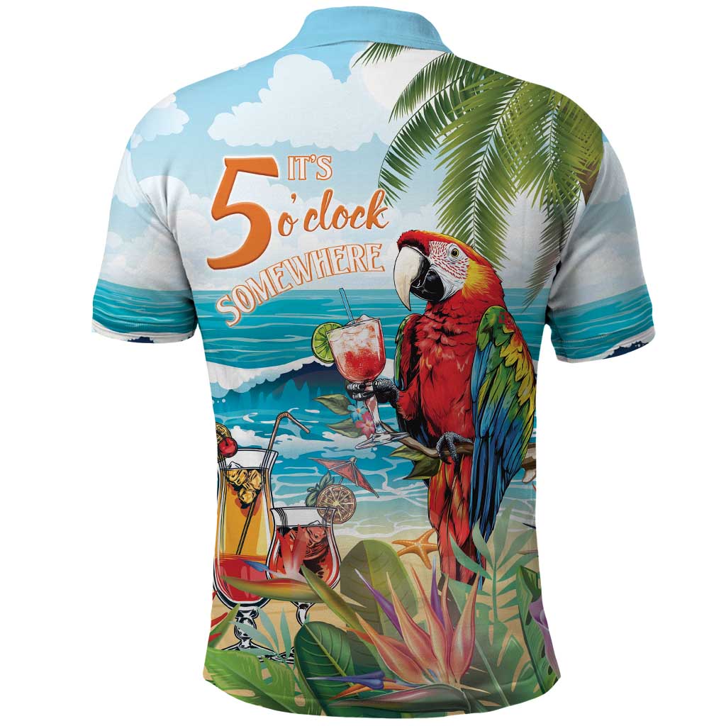 Aloha Hawaii Christmas Polo Shirt It's 5 o'clock Somewhere LT7