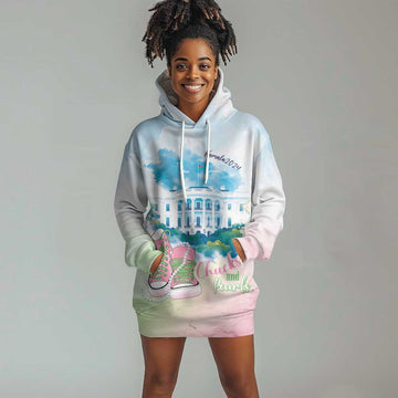 Chucks N Pearls 2024 Hoodie Dress Pink Green Rocking The World LT7