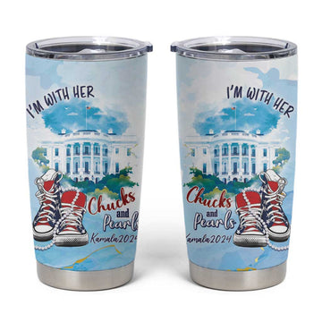 Chucks N Pearls 2024 Tumbler Cup I'm With Her LT7