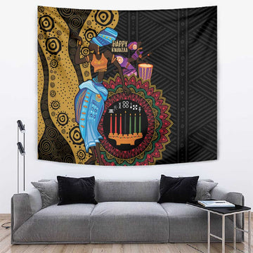 Africa Happy Kwanzaa Tapestry Tribal Dance LT7