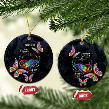 Fight Cancer In All Colors Ceramic Ornament Whimsical Butterflies LT7
