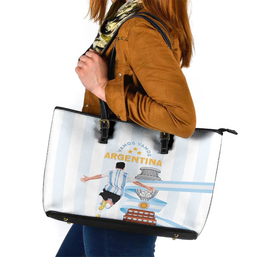 Argentina Campeones Leather Tote Bag Vamos Vamos Albiceleste LT7