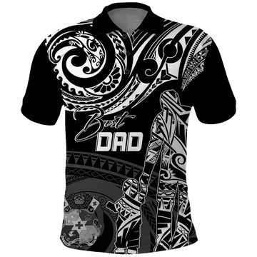 Custom Fathers Day Tonga Polo Shirt Polynesian Dad and Kid LT7