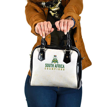 South Africa Cricket Champion Shoulder Handbag Gold Proteas - All White LT7