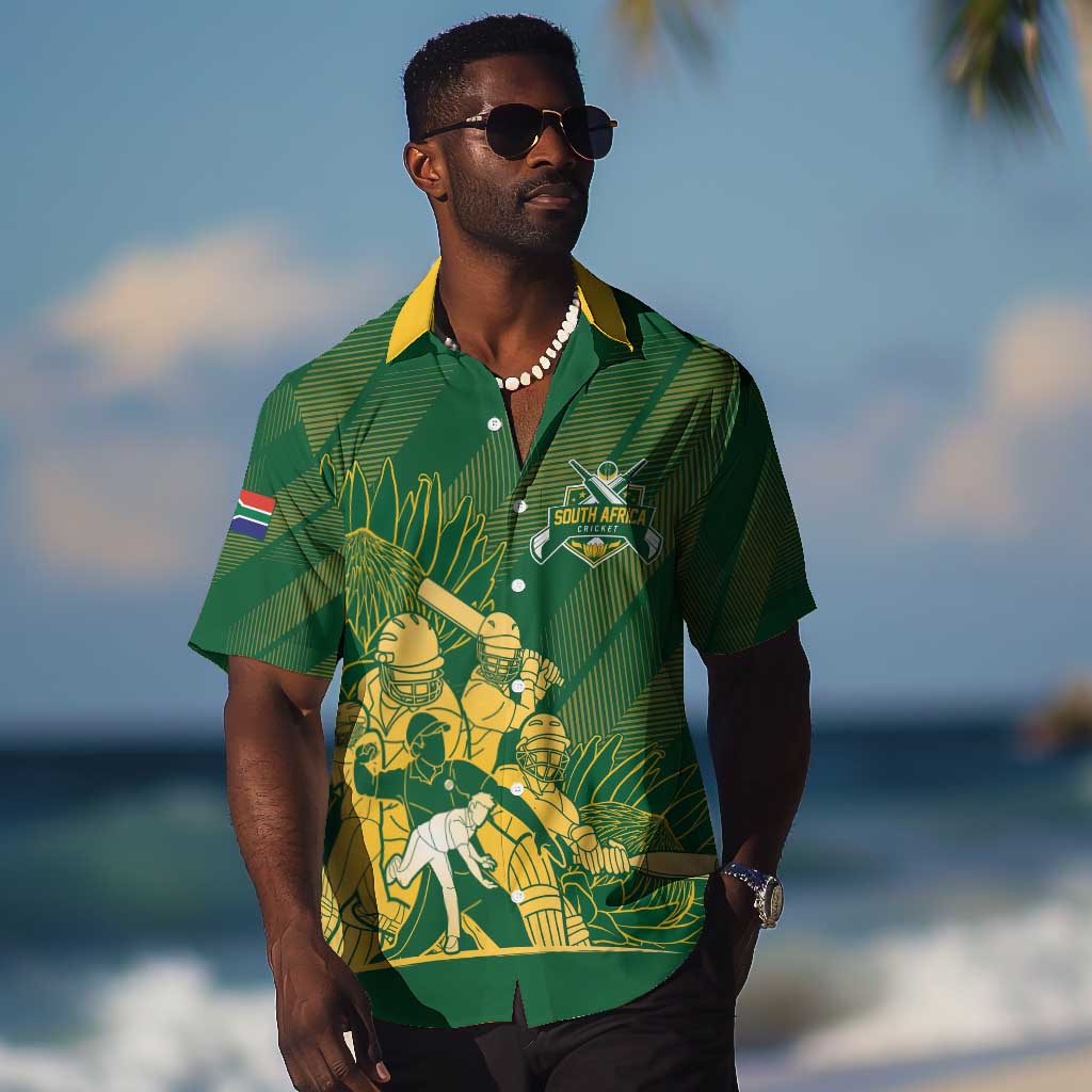 Custom South Africa Cricket Champion Hawaiian Shirt Proteas Rock The World LT7