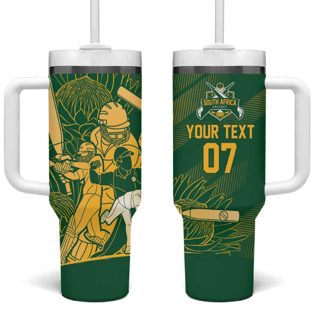 Custom South Africa Cricket Champion Tumbler With Handle Proteas Rock The World LT7