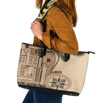 Samoa Siapo Motif Leather Tote Bag Classic Style LT7