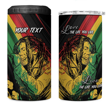 Personalised Afro Vibes 4 in 1 Can Cooler Tumbler Reggae King - Live The Way You Love LT7
