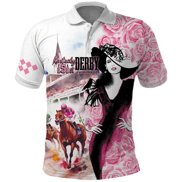 Kentucky Horse Racing Polo Shirt Derby Day - Pink Out Party LT7