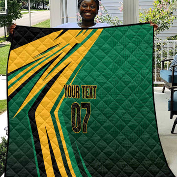 Afro-Jamaican Tropical Palm Personalized Quilt LT7