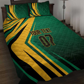 Afro-Jamaican Tropical Palm Personalized Quilt Bed Set LT7