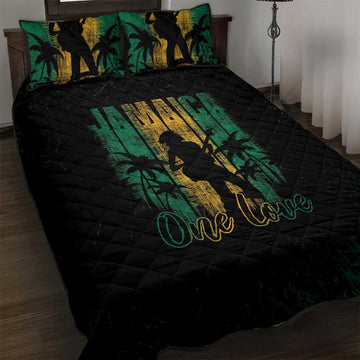 Afro-Jamaican One Love Grunge Quilt Bed Set Jamrock LT7
